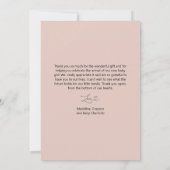 Modern Heart Three Foto Baby Dankeschön Card Dankeskarte (Rückseite)