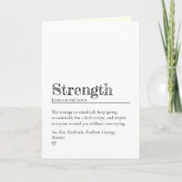 Modern Heartfelt Encouragement Strength Definition Karte