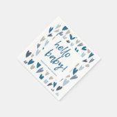 Modern Hearts Blue Boy Baby Dusche Party Napkins Serviette (Ecke)