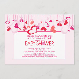 Modern Hearts Couples Kinderdusche Einladung