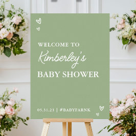 Modern Hearts Hello Baby Dusche Willkommenspender Poster