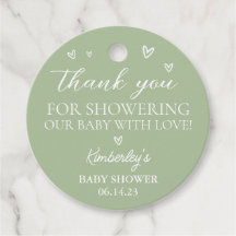 Modern Hearts Hello Baby Shower Vielen Dank