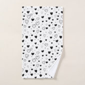 Modern Hearts Pattern Badhandtuch Set (Handtuch)