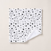 Modern Hearts Pattern Badhandtuch Set (Waschlappen)