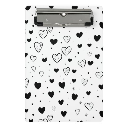 Modern Hearts Pattern Mini Klemmbrett (Vorderseite)