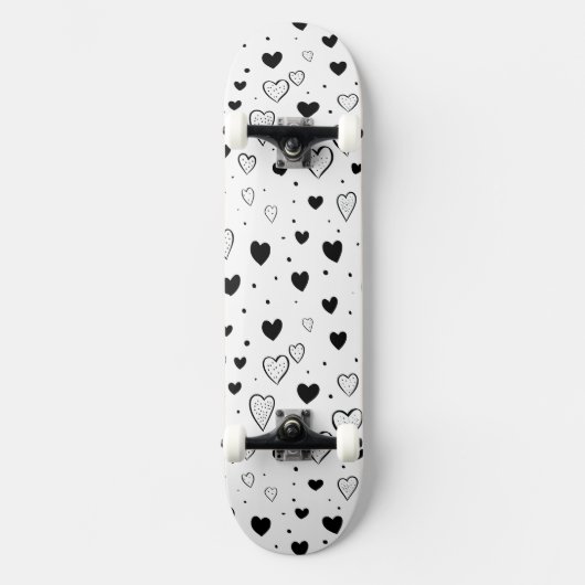 Modern Hearts Pattern Skateboard (Vorderseite)