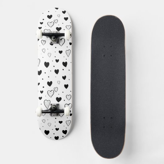 Modern Hearts Pattern Skateboard (Vorderseite)