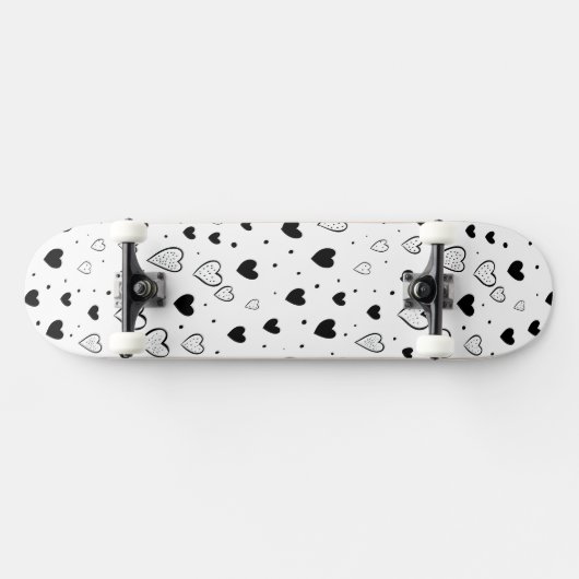 Modern Hearts Pattern Skateboard (Horizontal)