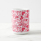 Modern Hearts Pattern Valentines   Kaffeetasse (Mittel)