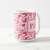 Modern Hearts Pattern Valentines   Kaffeetasse (VorderseiteRechts)