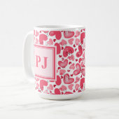 Modern Hearts Pattern Valentines   Kaffeetasse (Vorderseite Links)