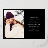 Modern Hearts Save The Date Photo Wedding Website Folieneinladung (Rückseite)