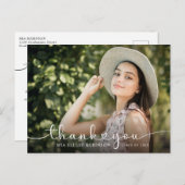 Modern Hearts Script Abschluss Foto Vielen Dank Postkarte (Vorne/Hinten)