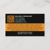 Modern Heating & Cooling Logo Services, Black HVAC Visitenkarte (Rückseite)