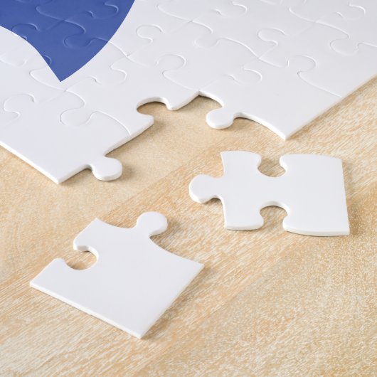 Modern Hebrew Aleph Tav Blue White Typografie Puzzle (Seite)