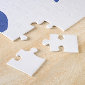 Modern Hebrew Aleph Tav Blue White Typografie Puzzle (Seite)