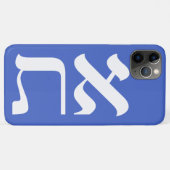 Modern Hebrew Aleph Tav White Case-Mate iPhone Hülle (Rückseite (Horizontal))