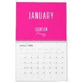 Modern heißen rosa Familienname Kalender (Jan 2026)