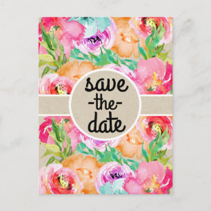 Modern hell-braune Kraft Save the Date Ankündigungspostkarte