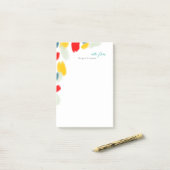 Modern hell-farbener Grenzzettel aus dem Design Post-it Klebezettel (Auf Schreibtisch)