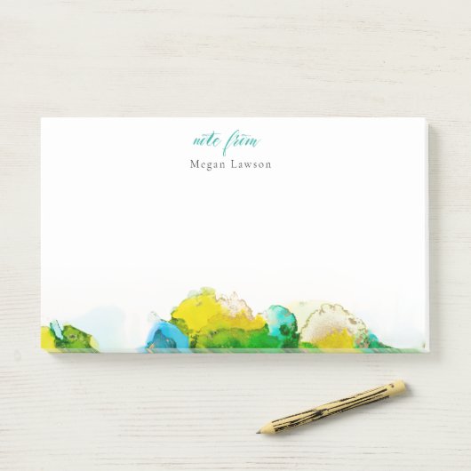 Modern hell-farbener Grenzzettel aus dem Design Post-it Klebezettel (Auf Schreibtisch)