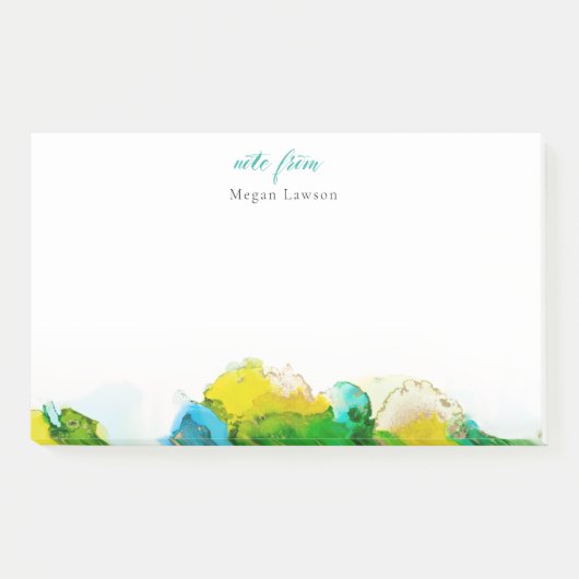 Modern hell-farbener Grenzzettel aus dem Design Post-it Klebezettel (Vorderseite)