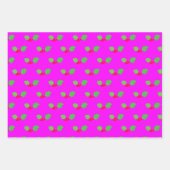 Modern hell Grün Rot Heiße Rosa Weihnachten Geschenkpapier Set (Vorderseite)