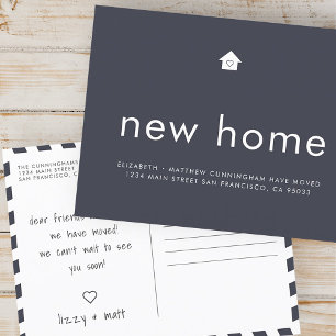 Modern hell Minimalistisch Neue Zuhause Ankündigungspostkarte
