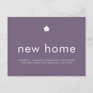 Modern hell Minimalistisch Neue Zuhause Ankündigungspostkarte