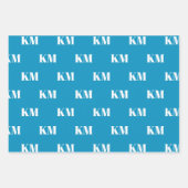 Modern hellblau angepasstes Monogramm-Anfangsmuste Geschenkpapier Set (Vorderseite 3)