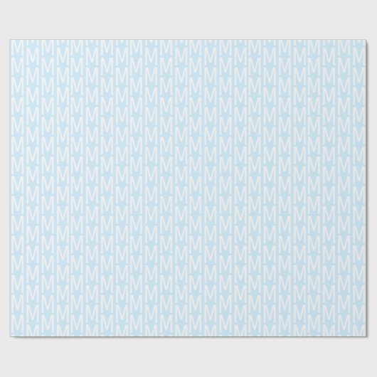 Modern hellblau, kundenspezifisch monogramm geschenkpapier (Flach)