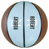 Modern hellblauer Monogramm-Basketball Basketball (Vertikal)