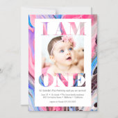 Modern + Helles Foto 1. Geburtstag Magneteinladung (Vorderseite)
