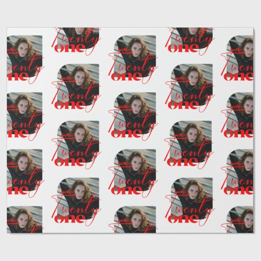 Modern Hello 2One Geburtstag Bildmuster Geschenkpapier (Flach)