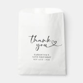 Modern Hello 30. Geburtstag Danke Geschenktütchen (Vorderseite)