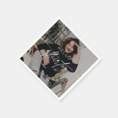 Modern Hello 30. Geburtstag Party Foto Serviette (Ecke)