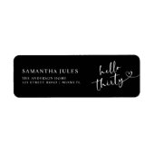 Modern Hello 30th Birthday Return Address (Vorne)