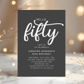 Modern Hello 50. Geburtstag Einladung