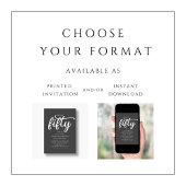 Modern Hello 50. Geburtstag Einladung