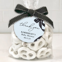 Modern Hello Baby Watercolor Black Bow Babydusche Geschenkanhänger
