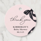 Modern Hello Baby Watercolor Black Bow Babydusche Geschenkanhänger (Vorderseite)