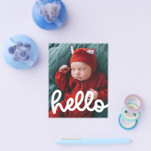 Modern Hello Birth Ankündigung mit Foto Budget Flyer (Einzeln)