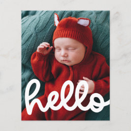 Modern Hello Birth Ankündigung mit Foto Budget Flyer