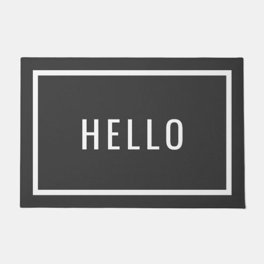 Modern Hello | Editierbare Farben Fußmatte (Vorderseite)