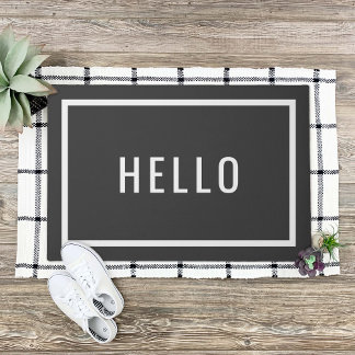 Modern Hello | Editierbare Farben Fußmatte
