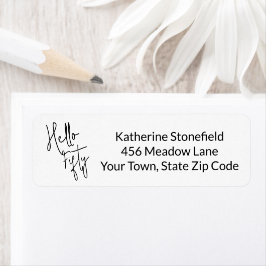 Modern Hello Fifty Script 50th Birthday Party (Insitu)