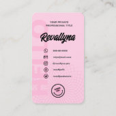 MODERN HELLO LOGO BERUFLICH QR PINK VISITENKARTE (Rückseite)