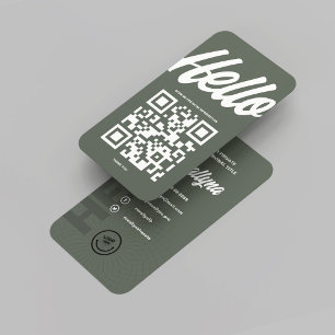 MODERN HELLO LOGO BERUFLICH SAGE GREEN VISITENKARTE