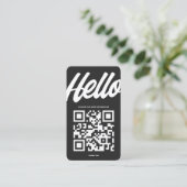 MODERN HELLO LOGO DARK GRAY VISITENKARTE (Stehend Vorderseite)