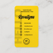 MODERN HELLO MONOGRAM LOGO YELLOW QR CODE VISITENKARTE (Rückseite)